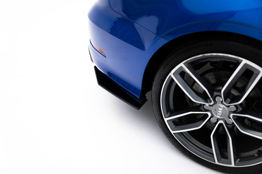 Maxton Design "Street Pro" boční difuzory pod zadní nárazník pro Audi A3 8V, plast ABS bez povrchové úpravy, s červenou linkou, Sedan