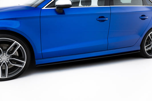 Maxton Design "Street Pro" difuzory pod boční prahy pro Audi A3 8V, plast ABS bez povrchové úpravy, S-Line Sedan