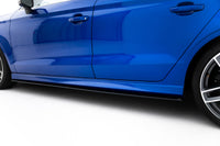 Maxton Design "Street Pro" difuzory pod boční prahy pro Audi A3 8V, plast ABS bez povrchové úpravy, s červenou linkou, S-Line Sedan