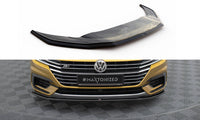Maxton Design spoiler pod přední nárazník ver.1 pro Volkswagen Arteon, černý lesklý plast ABS