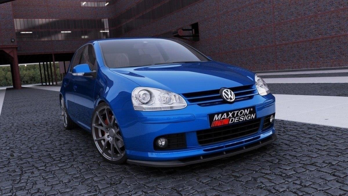 Maxton Design spoiler pod přední nárazník pro Volkswagen Golf Mk5, černý lesklý plast ABS