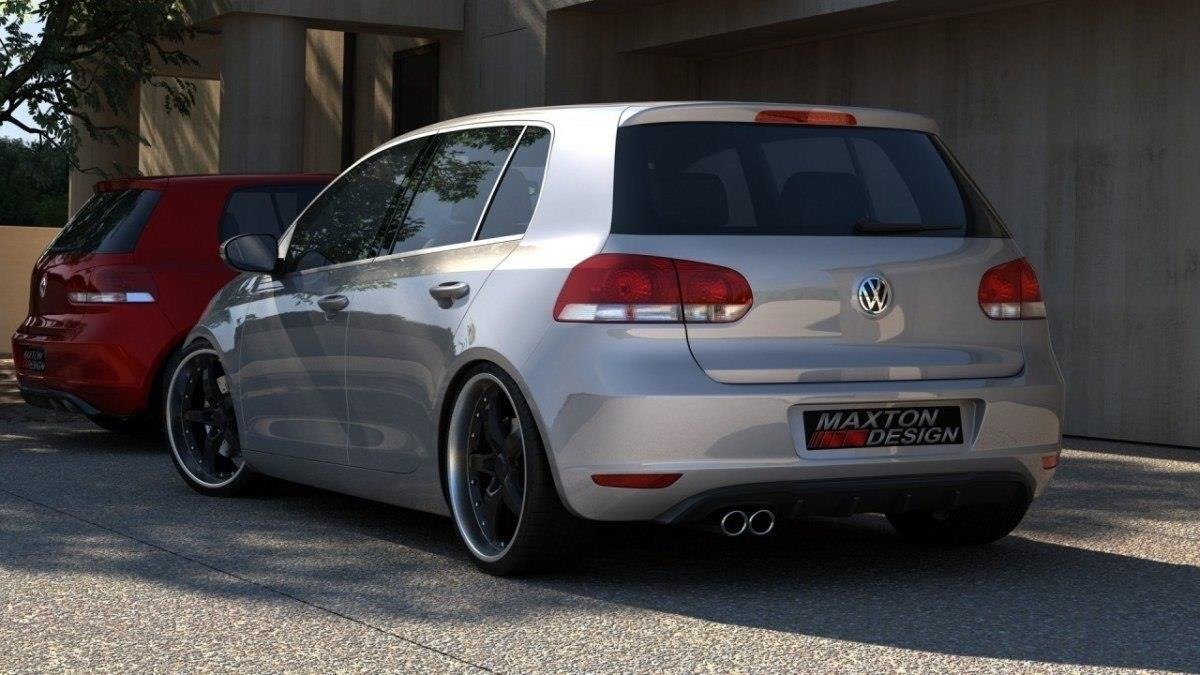 Maxton Design vložka zadního nárazníku pro Volkswagen Golf Mk6, plast ABS bez povrchové úpravy, s výřezem pro koncovku