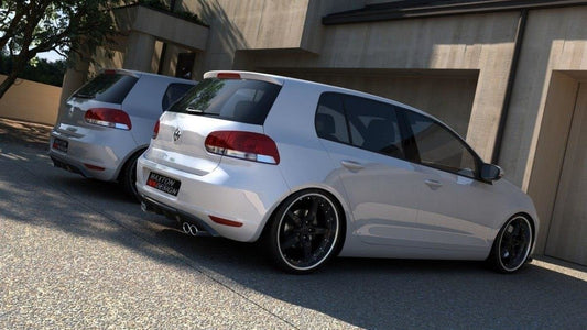 Maxton Design vložka zadního nárazníku pro Volkswagen Golf Mk6, plast ABS bez povrchové úpravy, se dvěma výřezy pro koncovky
