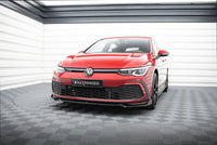 Maxton Design spoiler pod přední nárazník s křidélky ver.2 pro Volkswagen Golf GTE Mk8, černý lesklý plast ABS