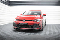 Maxton Design spoiler pod přední nárazník s křidélky ver.3 pro Volkswagen Golf GTD Mk8, černý lesklý plast ABS