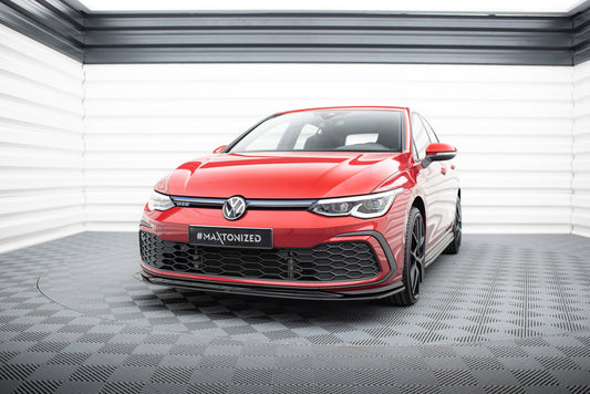 Maxton Design spoiler pod přední nárazník ver.5 pro Volkswagen Golf GTD Mk8, černý lesklý plast ABS