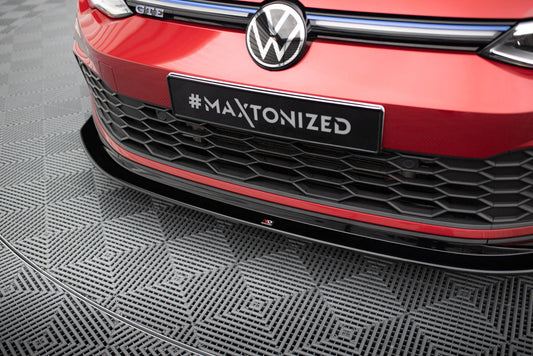 Maxton Design spoiler pod přední nárazník ver.5 pro Volkswagen Golf GTD Mk8, černý lesklý plast ABS