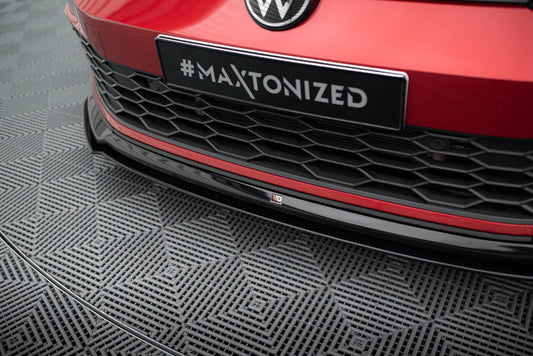 Maxton Design spoiler pod přední nárazník ver.6 pro Volkswagen Golf GTD Mk8, černý lesklý plast ABS