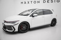 Maxton Design difuzory pod boční prahy pro Volkswagen Golf GTE Mk8, Mk8 Facelift, černý lesklý plast ABS