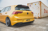 Maxton Design středový spoiler zadního nárazníku pro Volkswagen Golf Mk8, černý lesklý plast ABS