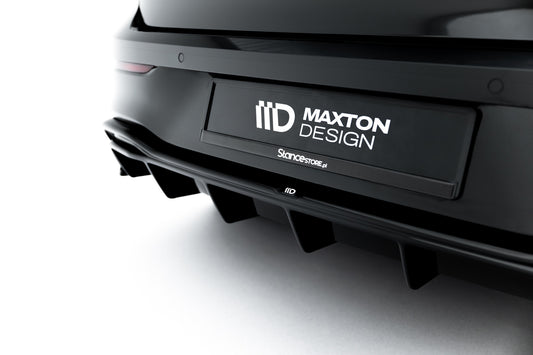 Maxton Design vložka zadního nárazníku pro Volkswagen Golf Mk8, černý lesklý plast ABS
