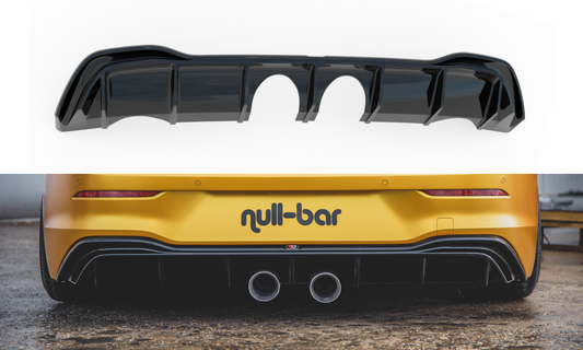 Maxton Design vložka zadního nárazníku "R32 look" s výfukem pro Volkswagen Golf Mk8, plast ABS bez povrchové úpravy