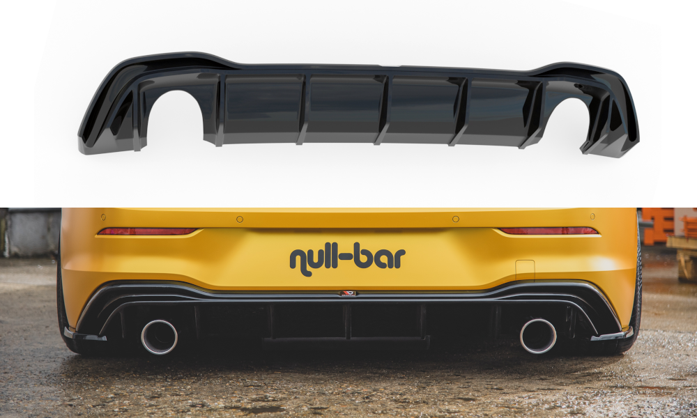 Maxton Design vložka zadního nárazníku pro Volkswagen Golf Mk8, plast ABS bez povrchové úpravy, GTI look