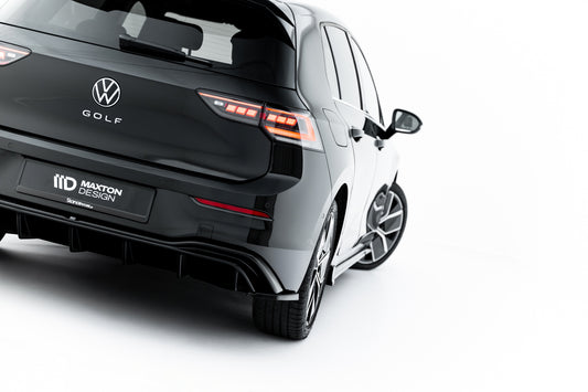 Maxton Design boční difuzory pod zadní nárazník pro Volkswagen Golf Mk8, černý lesklý plast ABS