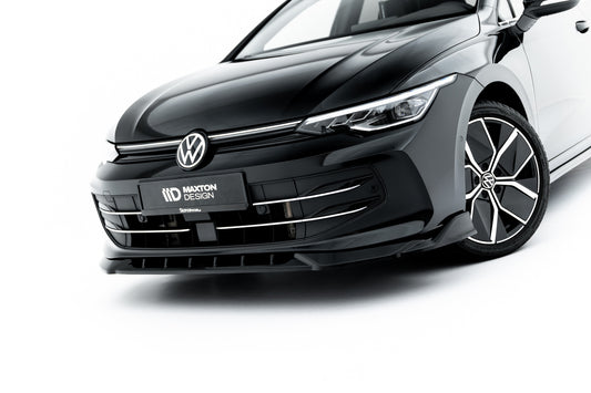 Maxton Design spoiler pod přední nárazník pro Volkswagen Golf Mk8 Facelift, černý lesklý plast ABS