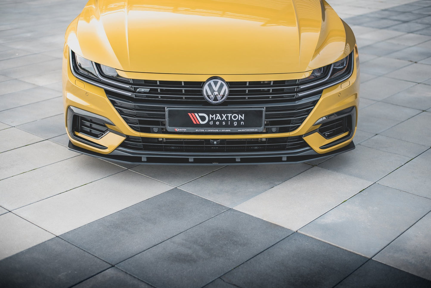 Maxton Design "Racing durability" spoiler pod přední nárazník pro Volkswagen Arteon, plast ABS bez povrchové úpravy