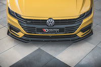 Maxton Design "Racing durability" spoiler pod přední nárazník s rohovými splittery pro Volkswagen Arteon, plast ABS bez povrchové úpravy, s červenou linkou