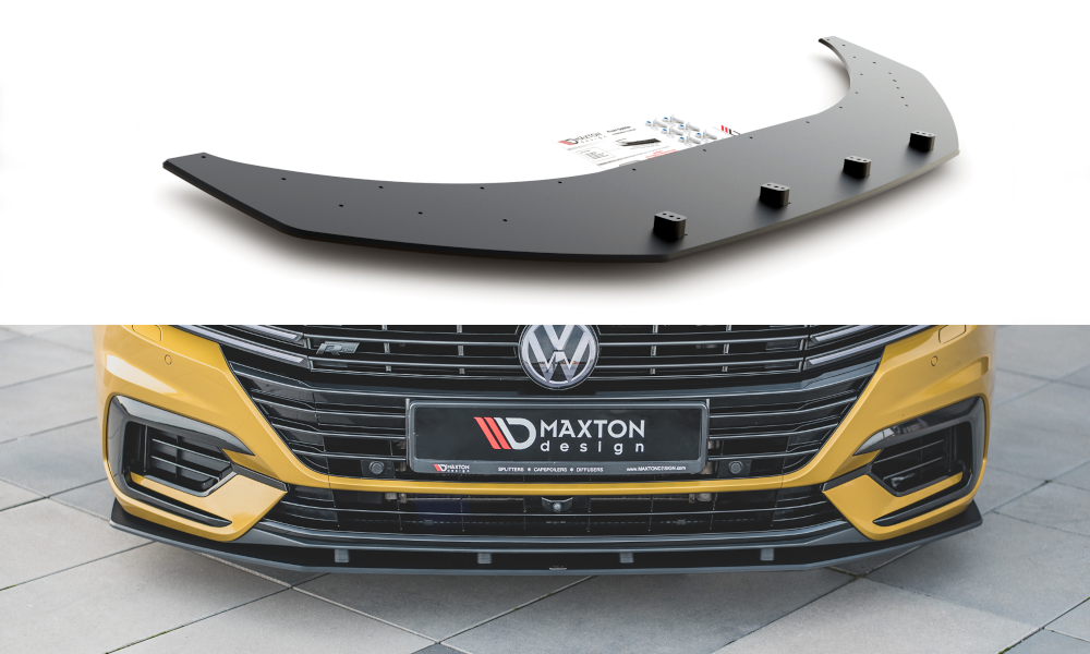 Maxton Design "Racing durability" spoiler pod přední nárazník pro Volkswagen Arteon, plast ABS bez povrchové úpravy, s červenou linkou