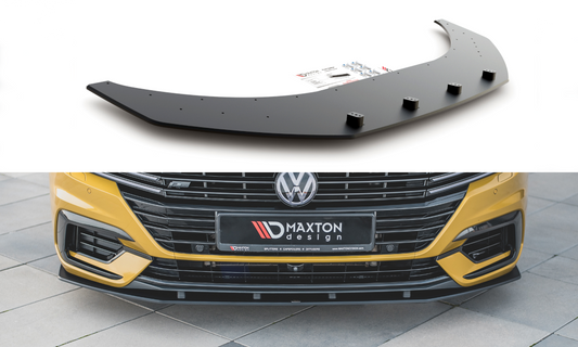 Maxton Design "Racing durability" spoiler pod přední nárazník pro Volkswagen Arteon, plast ABS bez povrchové úpravy, s červenou linkou
