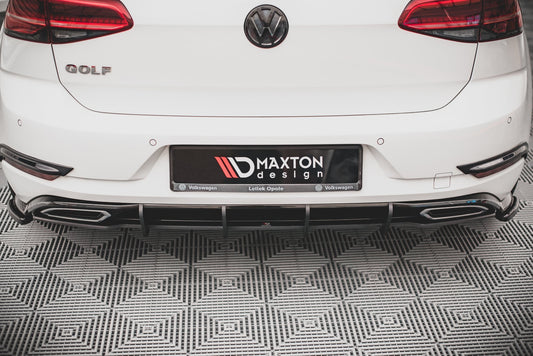 Maxton Design "Racing durability" difuzor pod zadní nárazník pro Volkswagen Golf Mk7 FL, plast ABS bez povrchové úpravy, s černou a červenou linkou