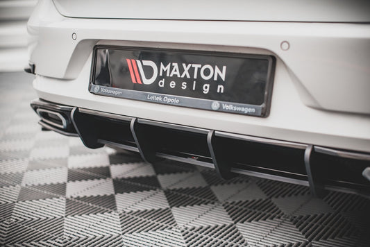 Maxton Design "Racing durability" difuzor pod zadní nárazník pro Volkswagen Golf Mk7 FL, plast ABS bez povrchové úpravy