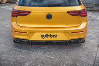 Maxton Design "Racing durability" zadní difuzor ver.1 pro Volkswagen Golf Mk8, plast ABS bez povrchové úpravy, s černou a červenou linkou
