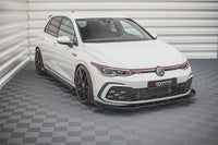 Maxton Design "Racing durability" spoiler pod přední nárazník s rohovými splittery pro Volkswagen Golf GTD Mk8, plast ABS bez povrchové úpravy