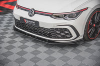 Maxton Design "Racing durability" spoiler pod přední nárazník pro Volkswagen Golf GTD Mk8, plast ABS bez povrchové úpravy, s červenou linkou