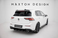 Maxton Design "Racing durability" difuzory pod zad. nárazník s křidélky pro Volkswagen Golf GTE Mk8, Mk8 Facelift, plast ABS bez povrchové úpravy