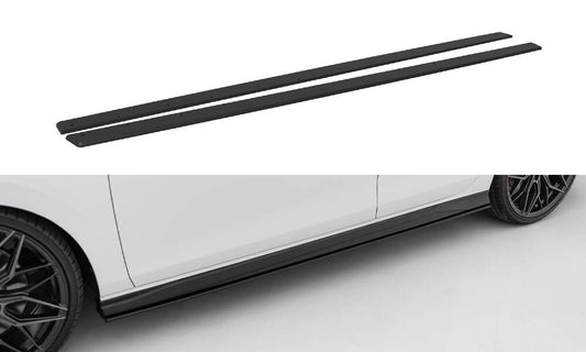 Maxton Design "Street Pro" difuzory pod boční prahy ver.2 pro Volkswagen Golf GTD Mk8, plast ABS bez povrchové úpravy