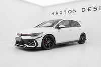 Maxton Design "Street Pro" difuzory pod boční prahy ver.2 pro Volkswagen Golf GTE Mk8, Mk8 Facelift, plast ABS bez povrchové úpravy, s červenou linkou