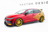 Maxton Design křidélka bočních difuzorů pro Volkswagen Golf GTE Mk8, Mk8 Facelift, černý lesklý plast ABS