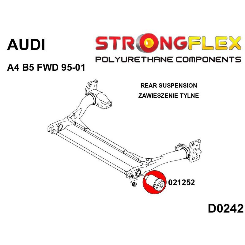 STRONGFLEX 021252A: Zadní nápravnice silentblok SPORT pro Audi