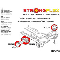 STRONGFLEX 021784A: Přední nápravnice silentblok SPORT pro Audi