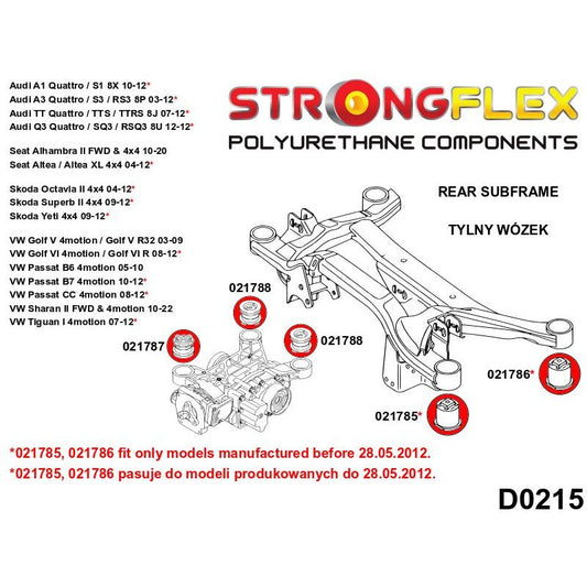 STRONGFLEX 021787B: Zadní diferenciál - přední silentblok 30mm pro Audi