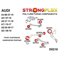 STRONGFLEX 021972A: Přední spodní rameno - vnitřní silentblok SPORT pro Audi