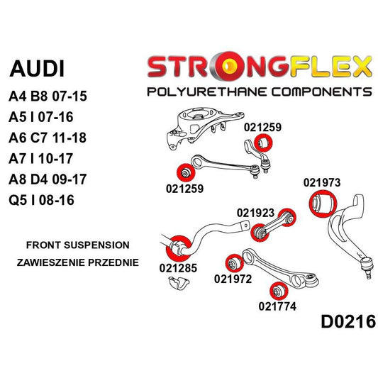 STRONGFLEX 021972A: Přední spodní rameno - vnitřní silentblok SPORT pro Audi