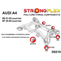 STRONGFLEX 026214A: Zadní nápravnice - sada silentbloků SPORT pro Seat