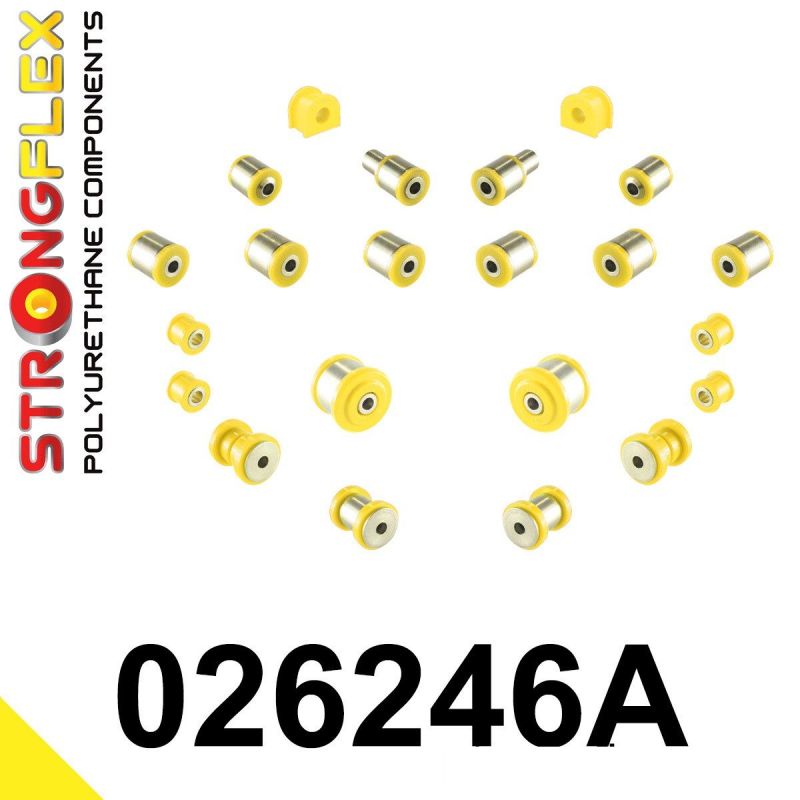 STRONGFLEX 026246A: Sada - silentbloky zadní nápravy SPORT pro Audi