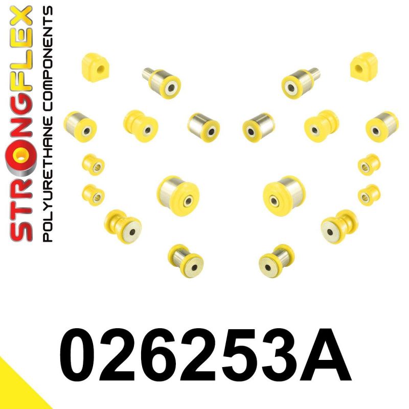 STRONGFLEX 026253A: Sada - silentbloky zadí nápravy SPORT pro Audi