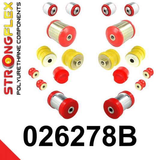 STRONGFLEX 026278B: Přední náprava a zadní nápravnice - sada silentbloků pro Audi