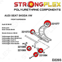 STRONGFLEX 221077B: Přední rameno - zadní silentblok pro Audi