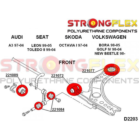 STRONGFLEX 221084A: Silentblok tyčky stabilizátoru SPORT pro Audi