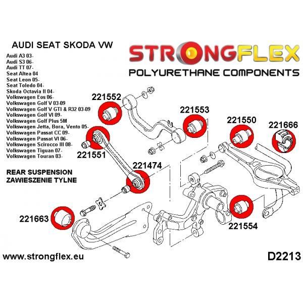 STRONGFLEX 221552A: Zadní horní tyč - vnitřní silentblok SPORT pro Audi