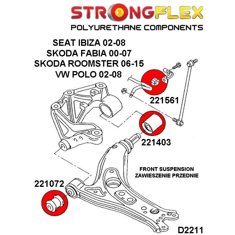 STRONGFLEX 221561A: Přední silentblok stabilizátoru SPORT pro Audi