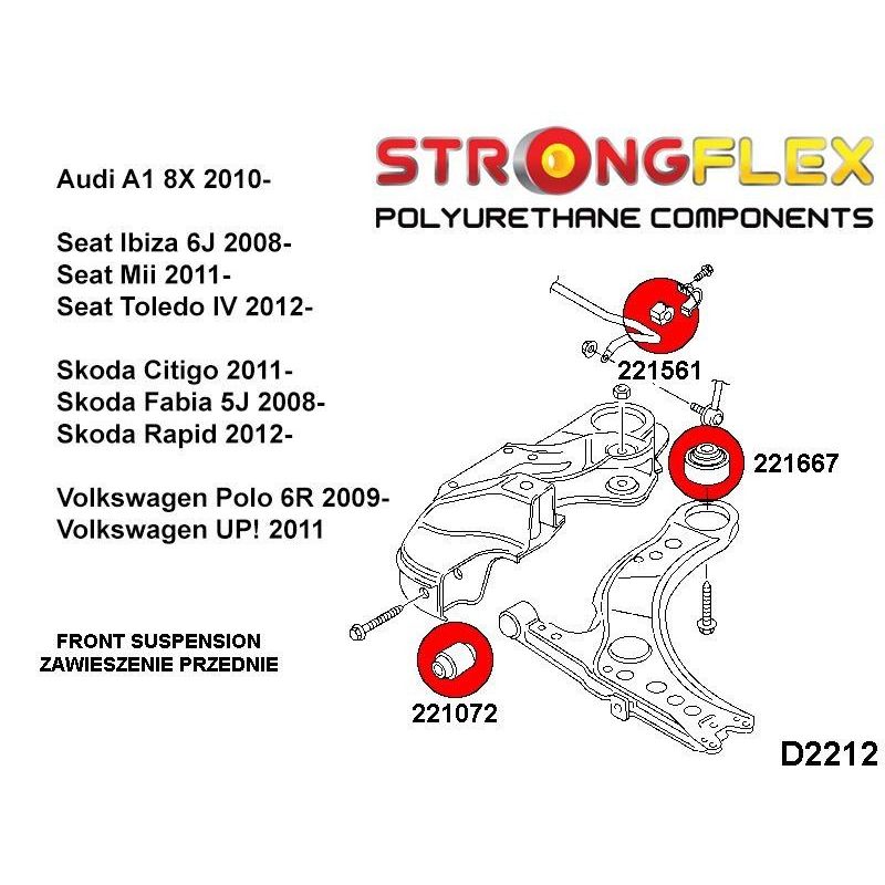 STRONGFLEX 221561A: Přední silentblok stabilizátoru SPORT pro Audi