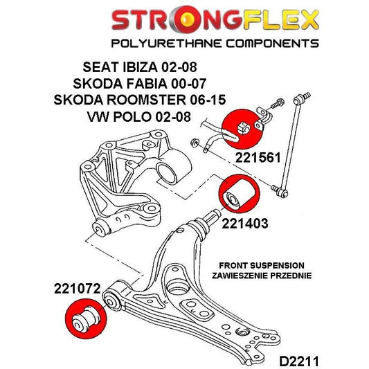STRONGFLEX 221561B: Přední silentblok stabilizátoru pro Audi