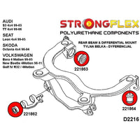 STRONGFLEX 221862B: Zadní úchyt diferenciálu - přední silentblok pro Škoda