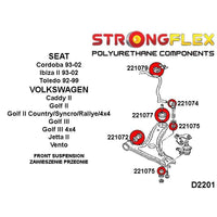 STRONGFLEX 226017B: Přední náprava - sada silentbloků pro Audi