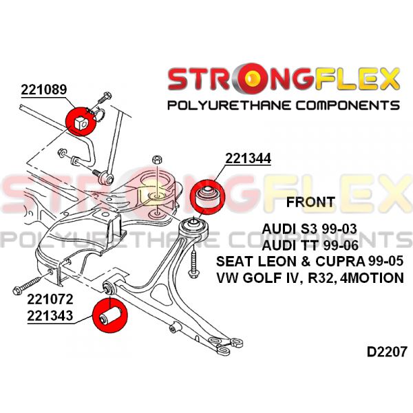 STRONGFLEX 226121B: Kompletní sada silentbloků pro Audi
